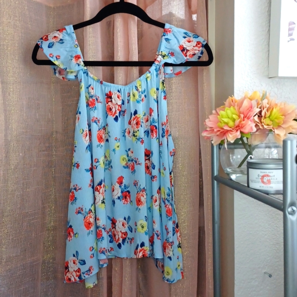 MILEY AND MOLLY Sleeveless Floral Babydoll Blouse
